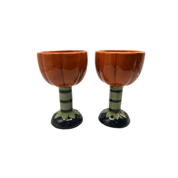 Johanna Parker Pumpkin Goblets Set Of 2 - Picture 3 of 4
